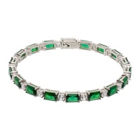 하튼 랩스 Hatton Labs Silver & Green Emerald Cut Tennis Bracelet 241481M142040