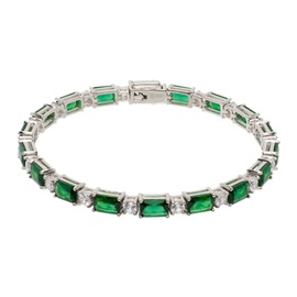 하튼 랩스 Hatton Labs Silver & Green Emerald Cut Tennis Bracelet 241481M142040