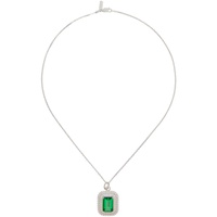 하튼 랩스 Hatton Labs Silver & Green CS Emerald Pendant Necklace 241481M145044