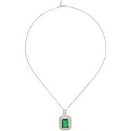 하튼 랩스 Hatton Labs Silver & Green CS Emerald Pendant Necklace 241481M145044