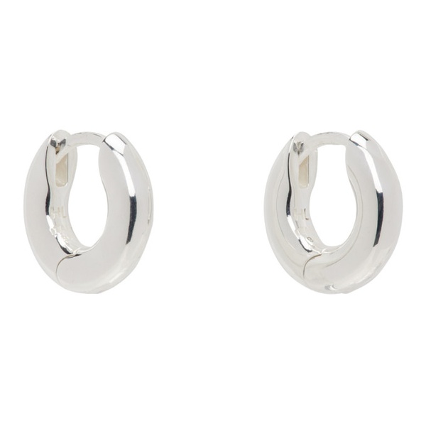  하튼 랩스 Hatton Labs Silver Round Hoop Earrings 241481M144005