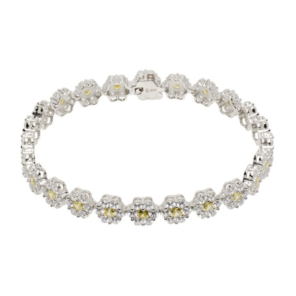  하튼 랩스 Hatton Labs Silver & Yellow Daisy Tennis Bracelet 241481M142007