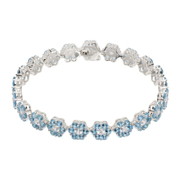  하튼 랩스 Hatton Labs Silver & Blue Daisy Tennis Bracelet 241481M142030