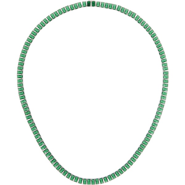  하튼 랩스 Hatton Labs Silver & Green Emerald Cut Tennis Chain Necklace 241481M145025