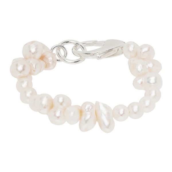  하튼 랩스 Hatton Labs SSENSE Exclusive White Pearl Bracelet 231481M142008
