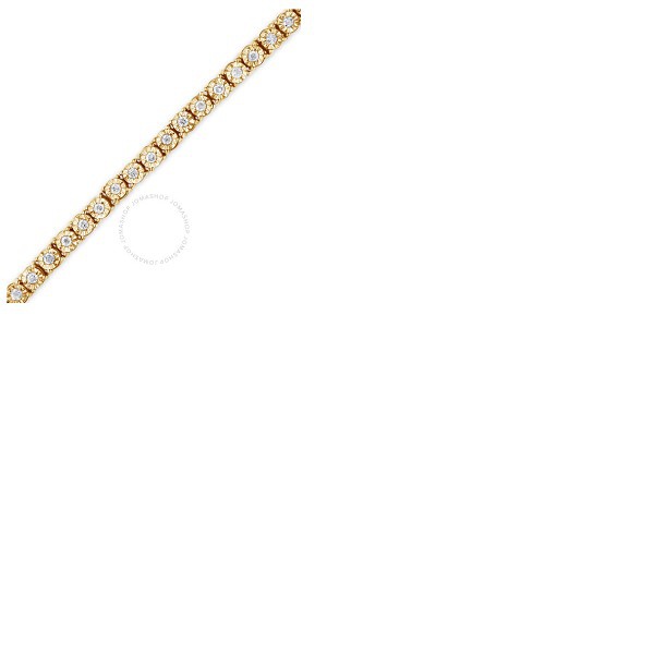  Haus Of Brilliance 10K Yellow Gold Plated .925 Sterling Silver 1.0 Cttw Miracle-Set Diamond Round Faceted Bezel Tennis Bracelet (I-J Color, I3 Clarity) - 6 018977B600
