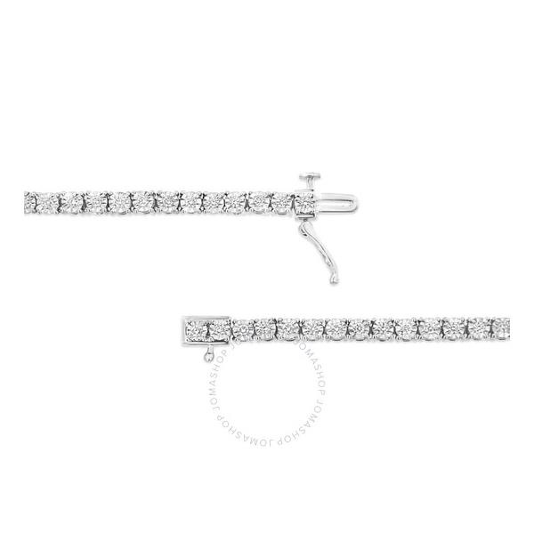  Haus Of Brilliance .925 Sterling Silver 1.0 Cttw Lab Grown Diamond Illusion-Set Miracle Plate Tennis Bracelet 60-7834WLD