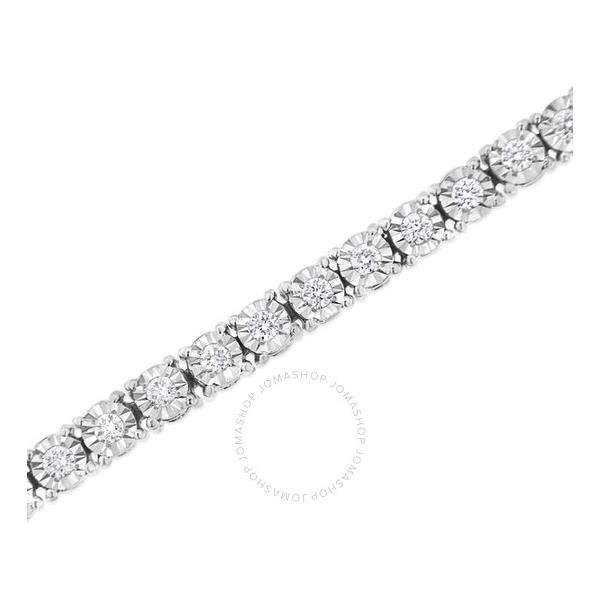  Haus Of Brilliance .925 Sterling Silver 1.0 Cttw Lab Grown Diamond Illusion-Set Miracle Plate Tennis Bracelet 60-7834WLD