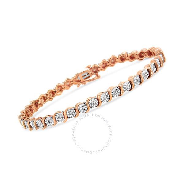  Haus Of Brilliance 14K Rose Gold Plated .925 Sterling Silver 1/4 Cttw Diamond Round S Link Tennis Bracelet - 7 018711B700
