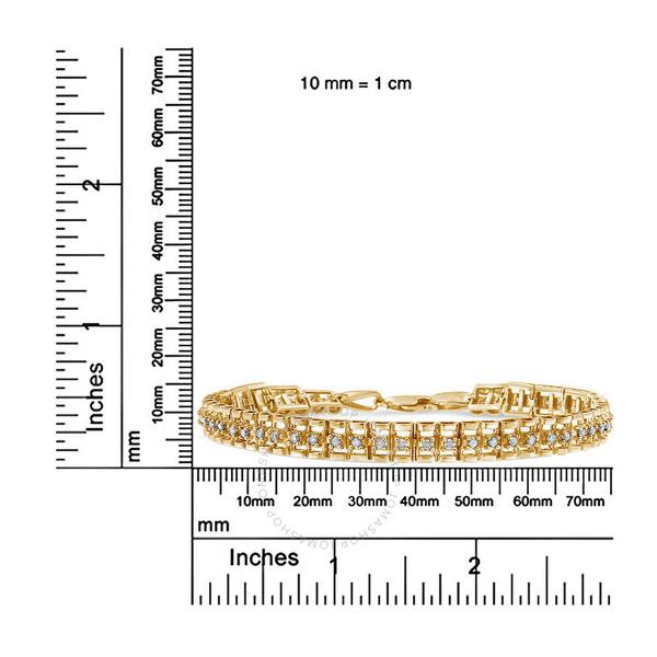  Haus Of Brilliance 10K Yellow Gold Plated .925 Sterling Silver 1/2 Cttw Diamond Double-Link 7 Tennis Bracelet (I-J Color, I3 Clarity) 60-8332YDM