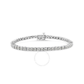 Haus Of Brilliance .925 Sterling Silver 1.0 Cttw Miracle-Set Diamond Round Faceted Bezel Tennis Bracelet (I-J Color, I3 Clarity) - 7 60-7834WDM
