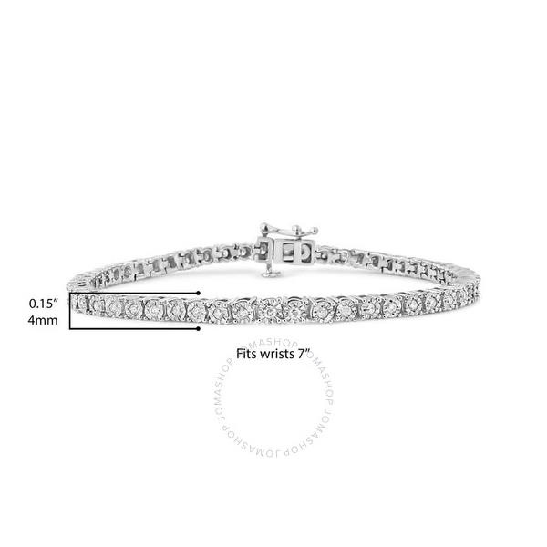  Haus Of Brilliance .925 Sterling Silver 1.0 Cttw Miracle-Set Diamond Round Faceted Bezel Tennis Bracelet (I-J Color, I3 Clarity) - 5 021154B500