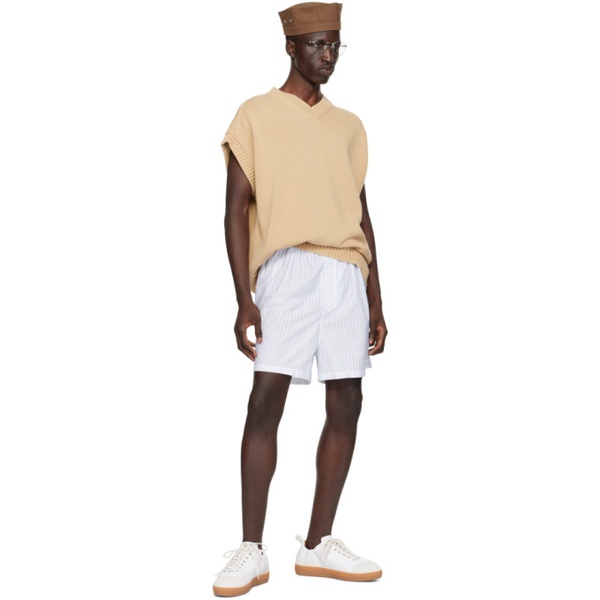  헤드 메이너 Hed Mayner White Striped Shorts 241897M193000