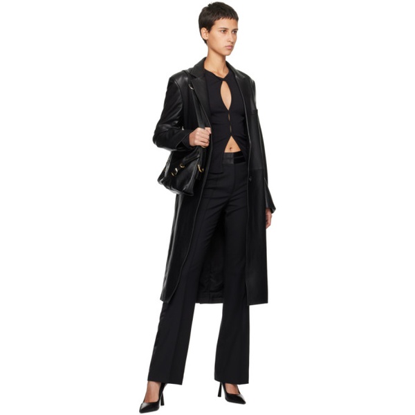  핼무트랭 Helmut Lang Black Tailored Leather Coat 241154F064000