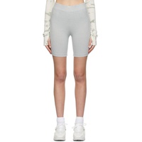 핼무트랭 Helmut Lang Grey Melange Rib Biker Shorts 221154F088002