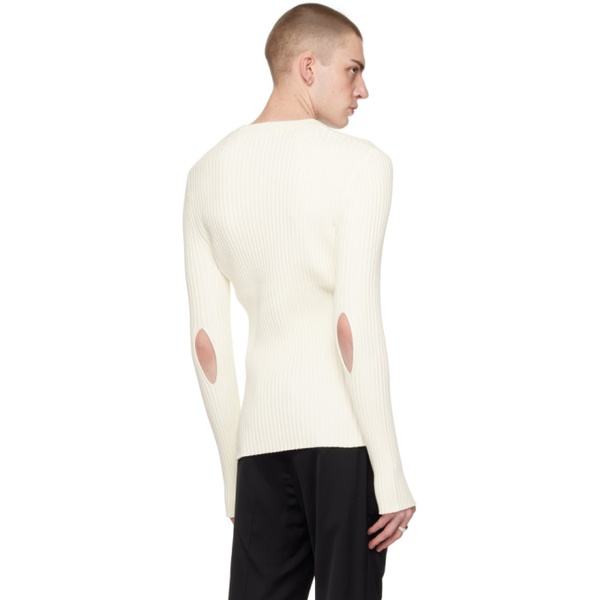 핼무트랭 Helmut Lang 오프화이트 Off-White Cutout Sweater 241154M201004