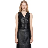 핼무트랭 Helmut Lang Black Embossed Leather Vest 232154F068001