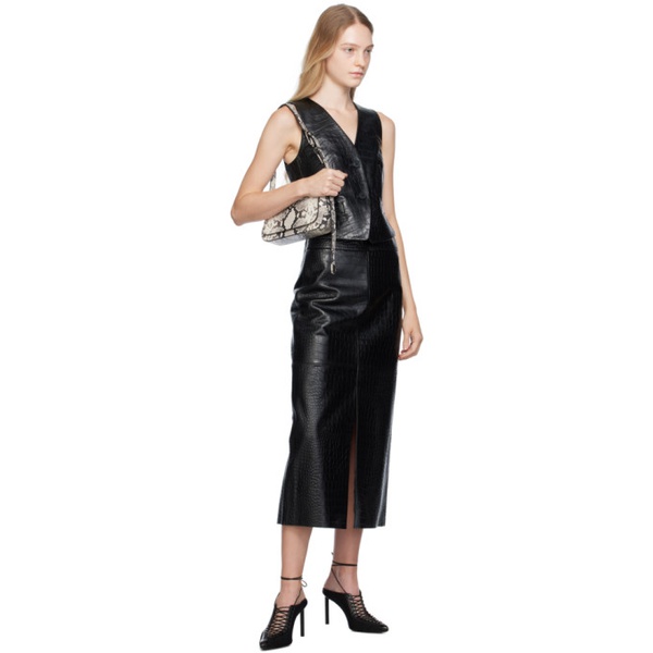  핼무트랭 Helmut Lang Black Embossed Leather Vest 232154F068001