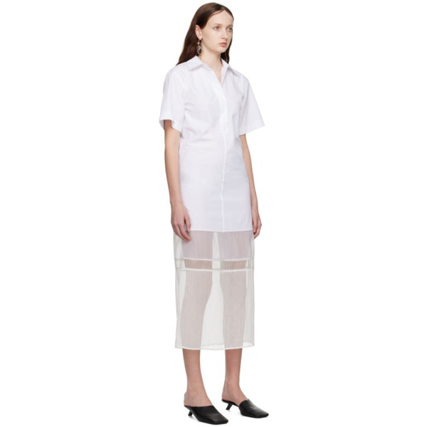  핼무트랭 Helmut Lang White Combo Shirt Midi Dress 231154F054006