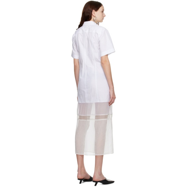  핼무트랭 Helmut Lang White Combo Shirt Midi Dress 231154F054006