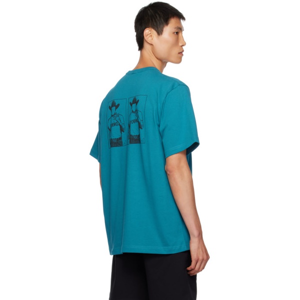  핼무트랭 Helmut Lang Blue Printed T-Shirt 232154M213023