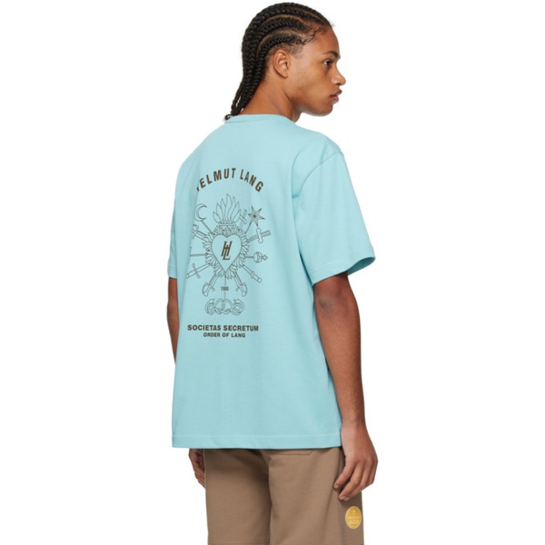  핼무트랭 Helmut Lang Blue Societas T-Shirt 222154M213052