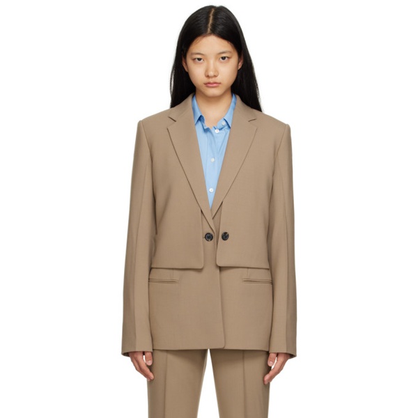  핼무트랭 Helmut Lang Taupe Cutout Blazer 231154F057000