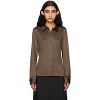 핼무트랭 Helmut Lang Brown Slim Shirt 242154F109005