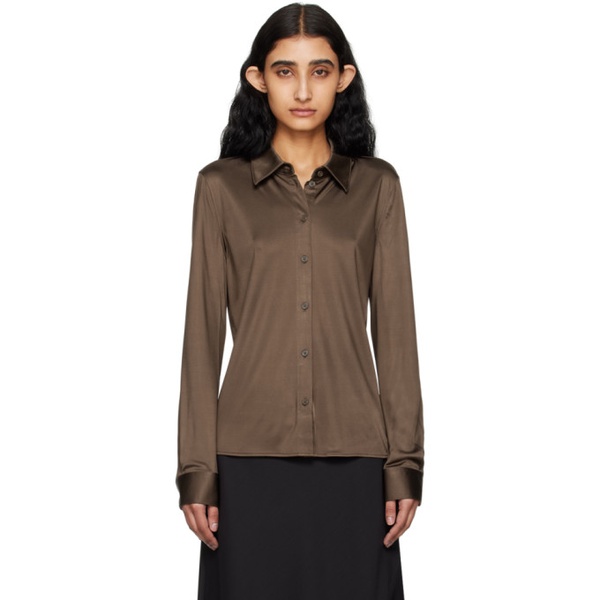  핼무트랭 Helmut Lang Brown Slim Shirt 242154F109005