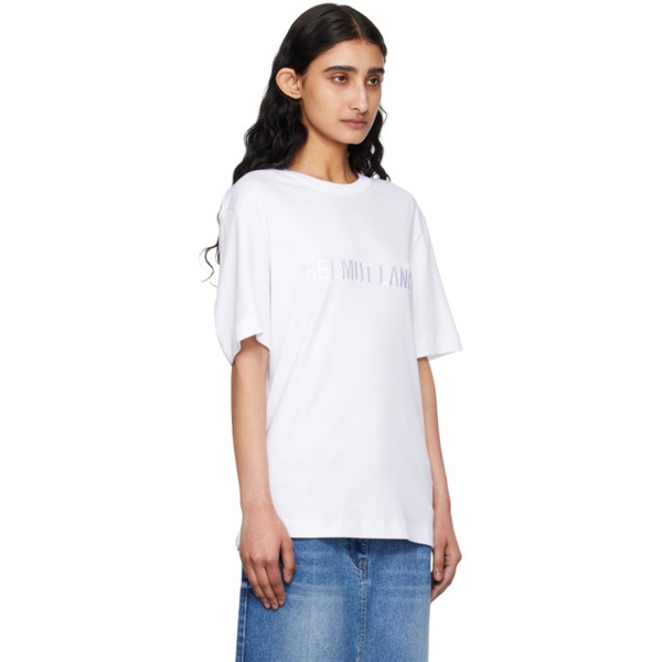  핼무트랭 Helmut Lang White Embroidered T-Shirt 242154F110002