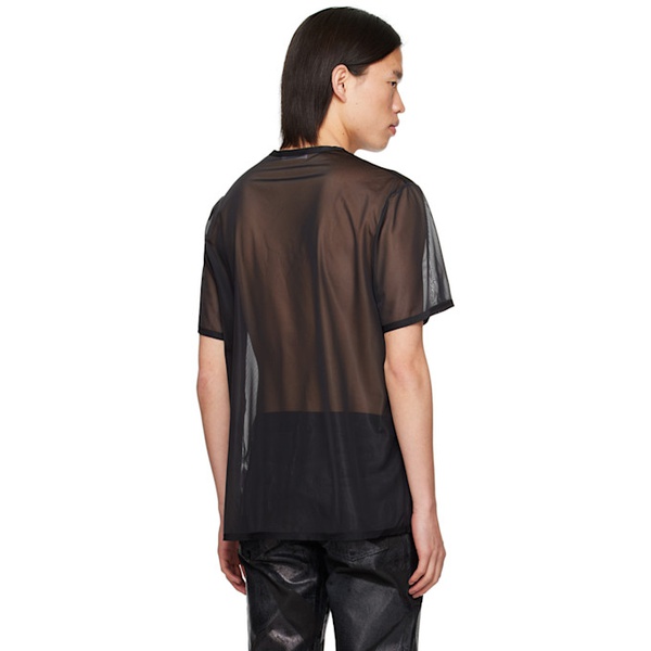  핼무트랭 Helmut Lang Black Sheer T-Shirt 242154M213000