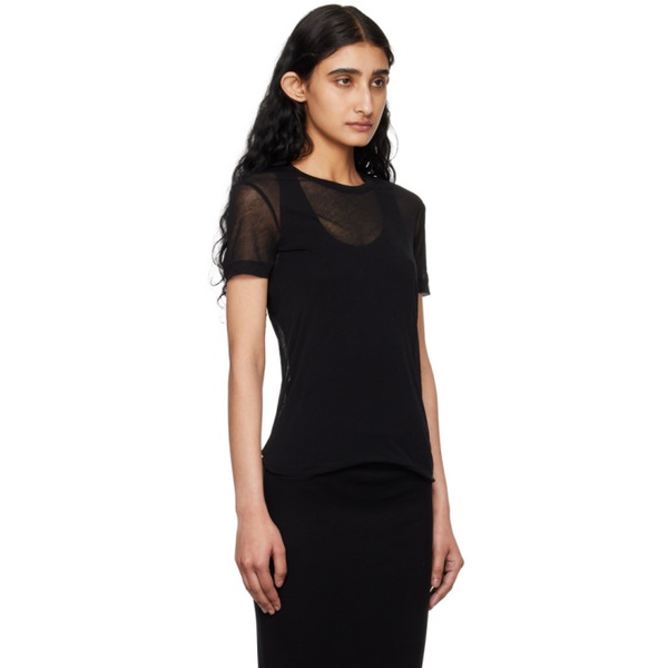  핼무트랭 Helmut Lang Black Sheer T-Shirt 242154F110006