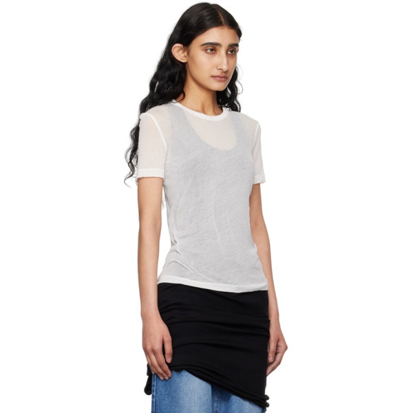  핼무트랭 Helmut Lang White Sheer T-Shirt 242154F110007