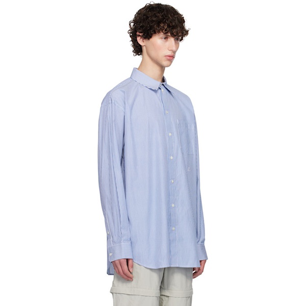  핼무트랭 Helmut Lang Blue Oversized Striped Shirt 242154M192002