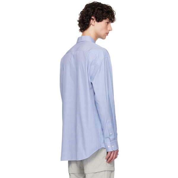  핼무트랭 Helmut Lang Blue Oversized Striped Shirt 242154M192002