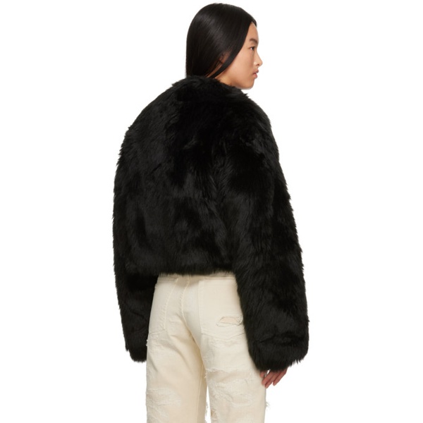  헤론 프레스톤 Heron Preston Black Hook-Eye Faux-Fur Jacket 232967F063000