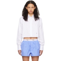 HommeGirls White Cropped Shirt 241783F109009