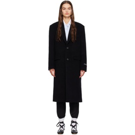 HommeGirls Black Peaked Lapel Coat 232783F059011