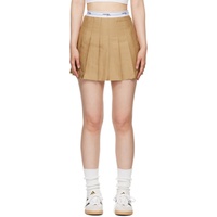 HommeGirls Tan Pleated Miniskirt 241783F090027