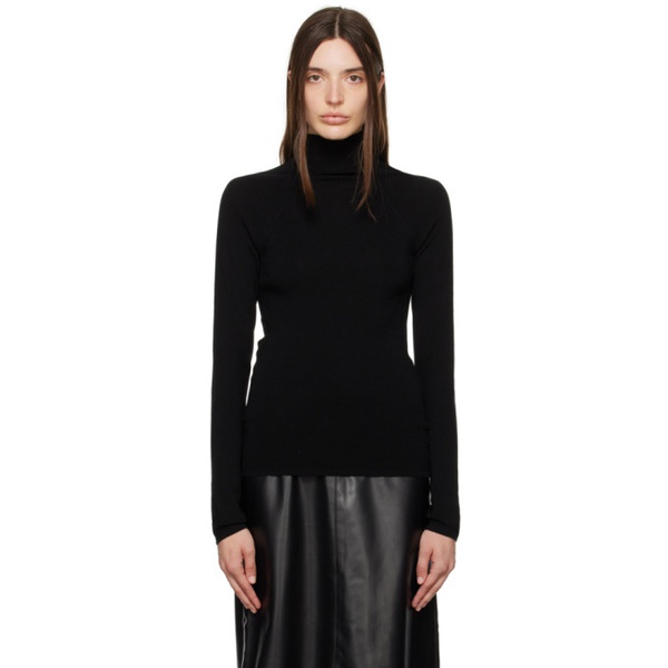  하우스 오브 다그마 House of Dagmar Black Pinched Seam Turtleneck 231874F099008