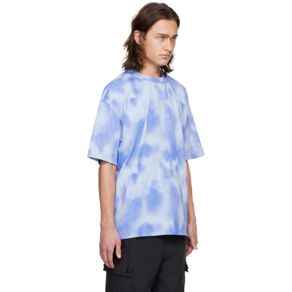  휴고 Hugo Blue Printed T-Shirt 241084M213029