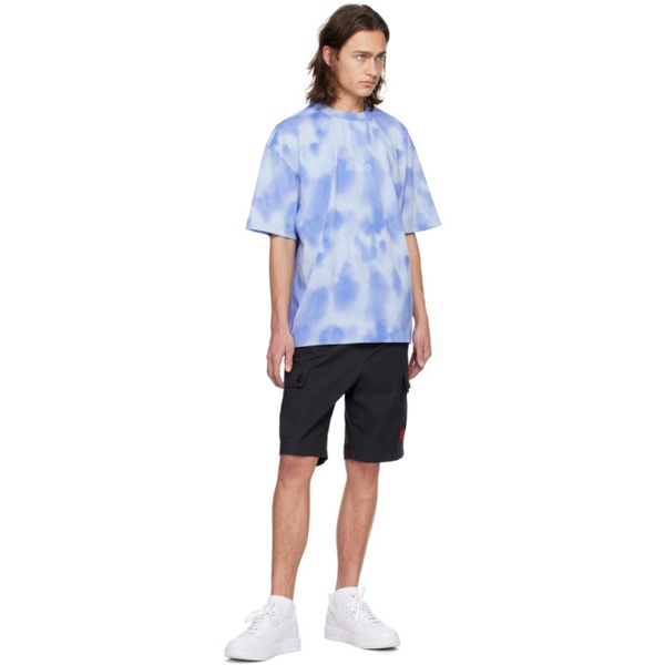  휴고 Hugo Blue Printed T-Shirt 241084M213029