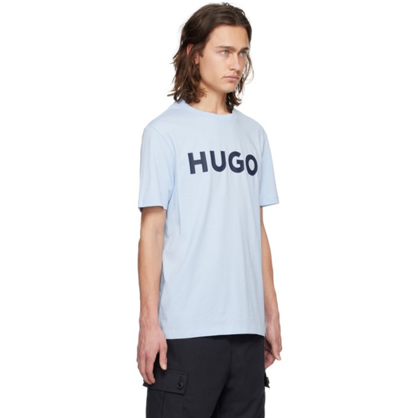 휴고 Hugo Blue Bonded T-Shirt 241084M213045