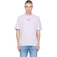 휴고 Hugo Purple Embroidered T-Shirt 231084M213084