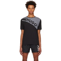 휴고 Hugo Black Printed T-Shirt 231084M213004