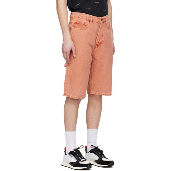  휴고 Hugo Orange Faded Denim Shorts 231084M193010