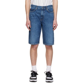 휴고 Hugo Blue Faded Denim Shorts 231084M193037