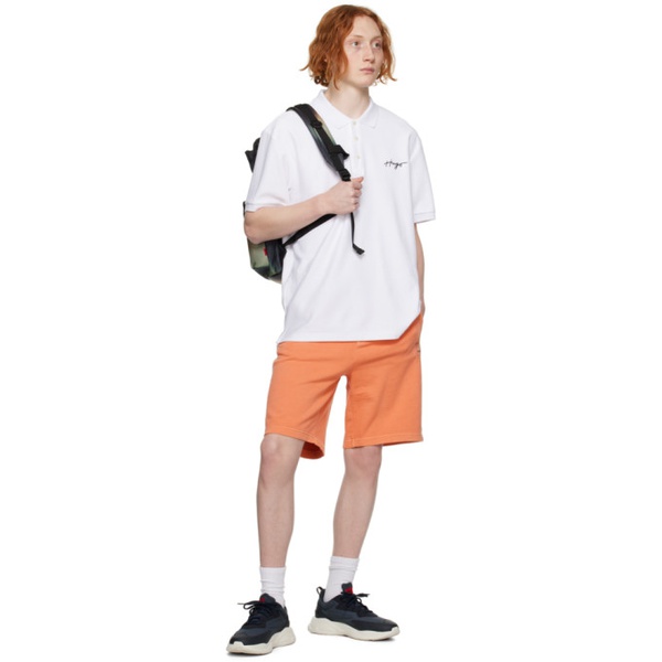  휴고 Hugo Orange Relaxed-Fit Shorts 231084M193011