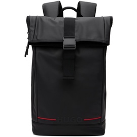 휴고 Hugo Black Roll Top Backpack 242084M166006