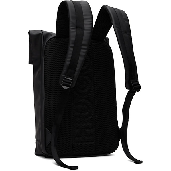  휴고 Hugo Black Roll Top Backpack 242084M166006